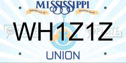 WH1Z1Z Mississippi License Plate