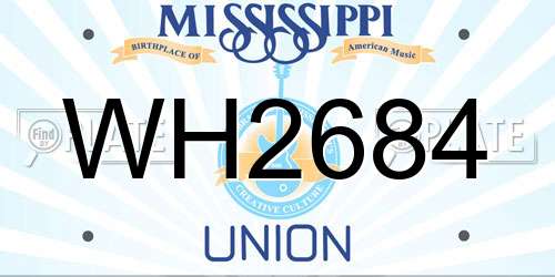 WH2684 Mississippi License Plate