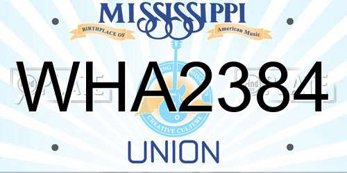 WHA2384 Mississippi License Plate