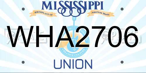 WHA2706 Mississippi License Plate
