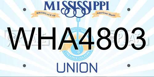 WHA4803 Mississippi License Plate