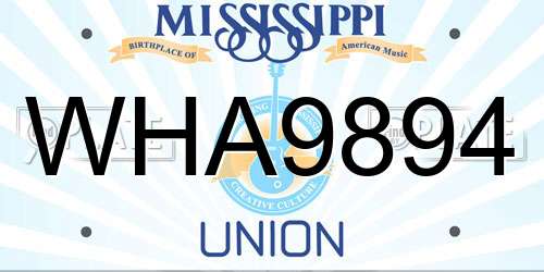 WHA9894 Mississippi License Plate