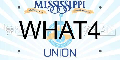 WHAT4 Mississippi License Plate