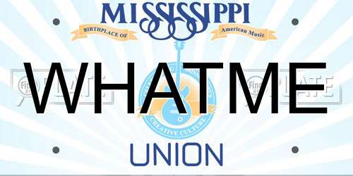 WHATME Mississippi License Plate