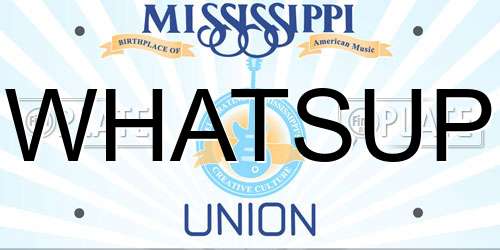 WHATSUP Mississippi License Plate