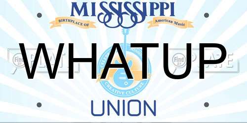 WHATUP Mississippi License Plate