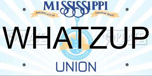 WHATZUP Mississippi License Plate