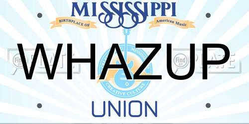 WHAZUP Mississippi License Plate