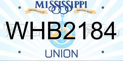 WHB2184 Mississippi License Plate