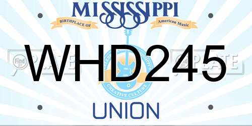WHD245 Mississippi License Plate