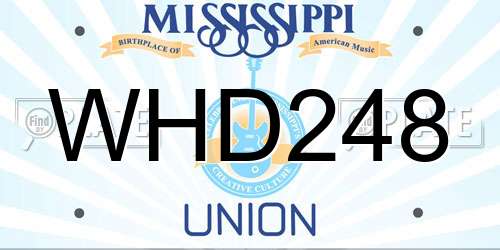 WHD248 Mississippi License Plate