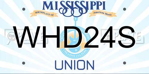 WHD24S Mississippi License Plate