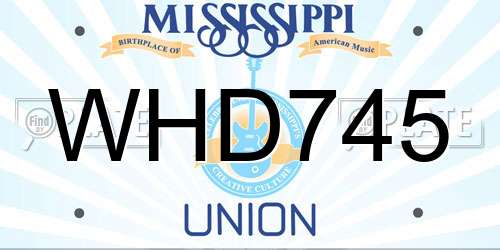 WHD745 Mississippi License Plate