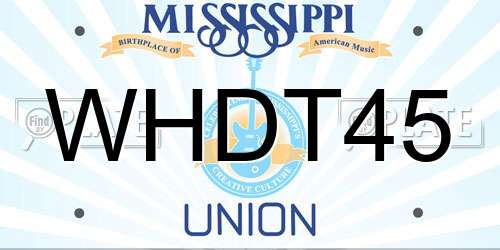 WHDT45 Mississippi License Plate