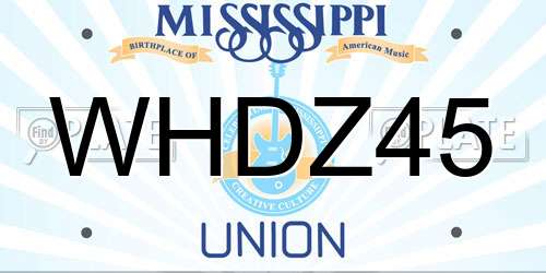 WHDZ45 Mississippi License Plate