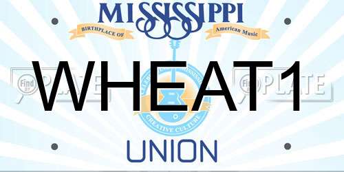 WHEAT1 Mississippi License Plate