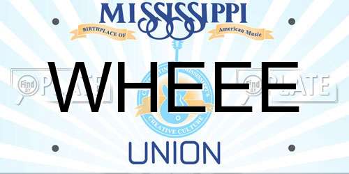 WHEEE Mississippi License Plate