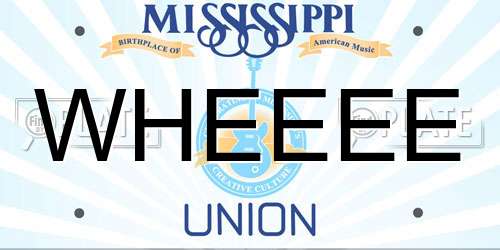 WHEEEE Mississippi License Plate