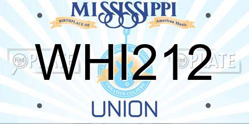 WHI212 Mississippi License Plate
