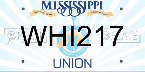 WHI217 Mississippi License Plate