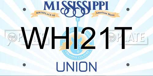 WHI21T Mississippi License Plate