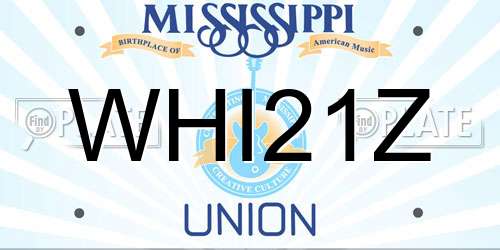 WHI21Z Mississippi License Plate