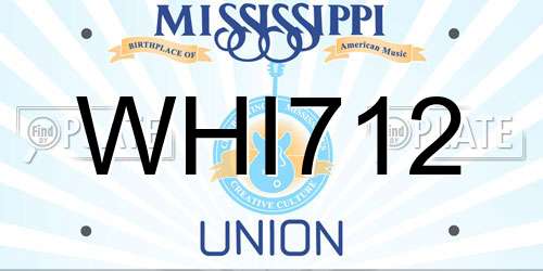 WHI712 Mississippi License Plate