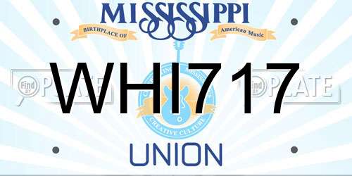 WHI717 Mississippi License Plate