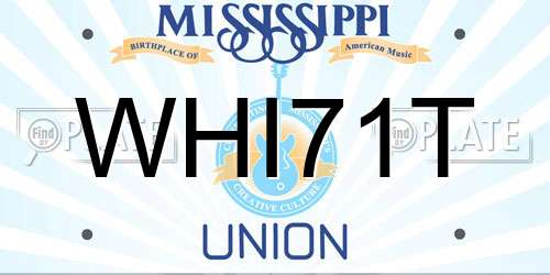 WHI71T Mississippi License Plate