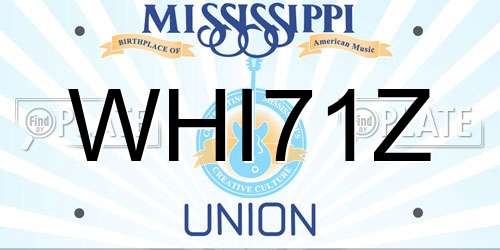 WHI71Z Mississippi License Plate