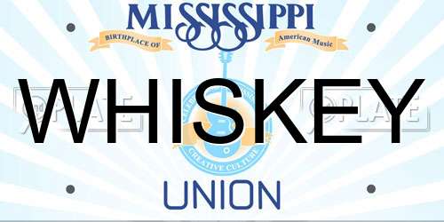 WHISKEY Mississippi License Plate
