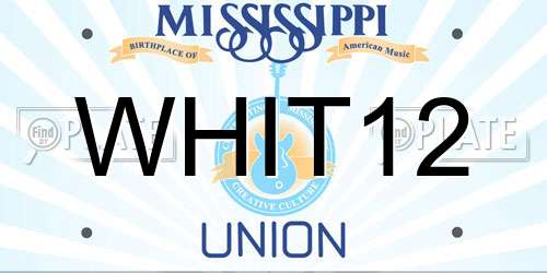 WHIT12 Mississippi License Plate