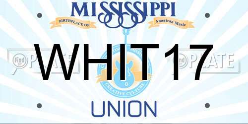 WHIT17 Mississippi License Plate