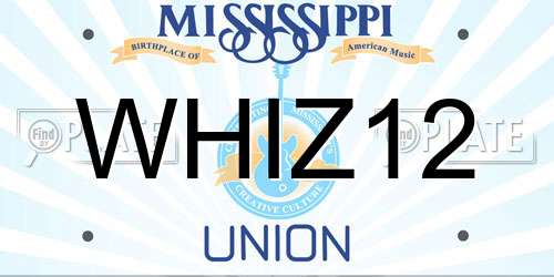 WHIZ12 Mississippi License Plate