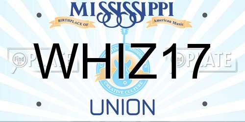 WHIZ17 Mississippi License Plate