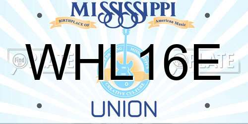 WHL16E Mississippi License Plate