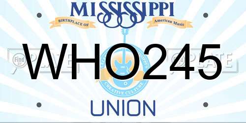 WHO245 Mississippi License Plate