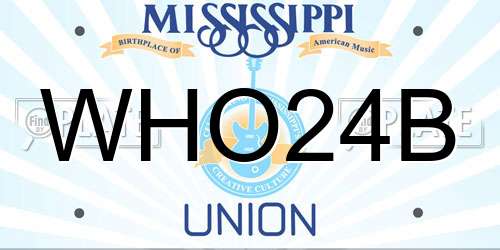 WHO24B Mississippi License Plate