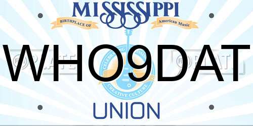 WHO9DAT Mississippi License Plate