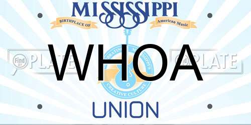 WHOA Mississippi License Plate