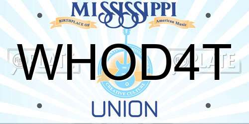 WHOD4T Mississippi License Plate