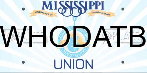 WHODATB Mississippi License Plate