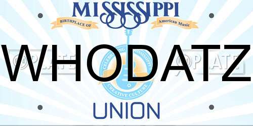 WHODATZ Mississippi License Plate