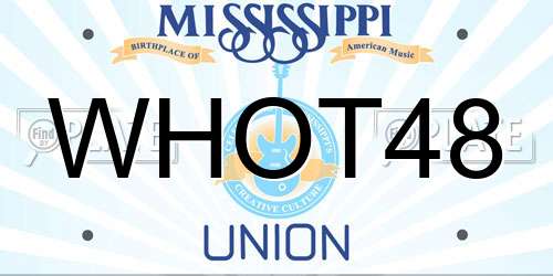 WHOT48 Mississippi License Plate
