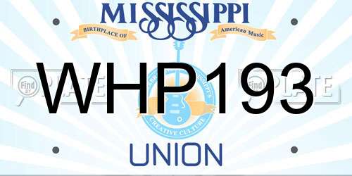 WHP193 Mississippi License Plate