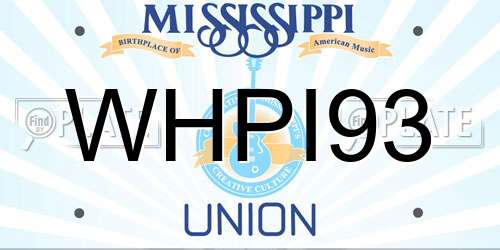 WHPI93 Mississippi License Plate