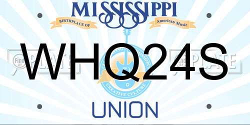WHQ24S Mississippi License Plate