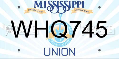 WHQ745 Mississippi License Plate