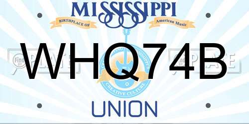 WHQ74B Mississippi License Plate