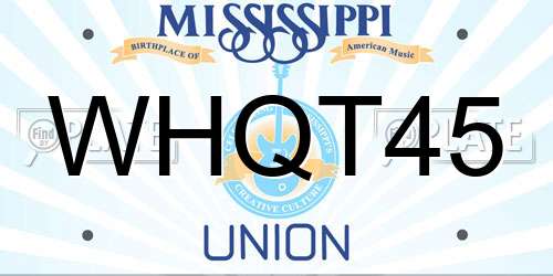 WHQT45 Mississippi License Plate